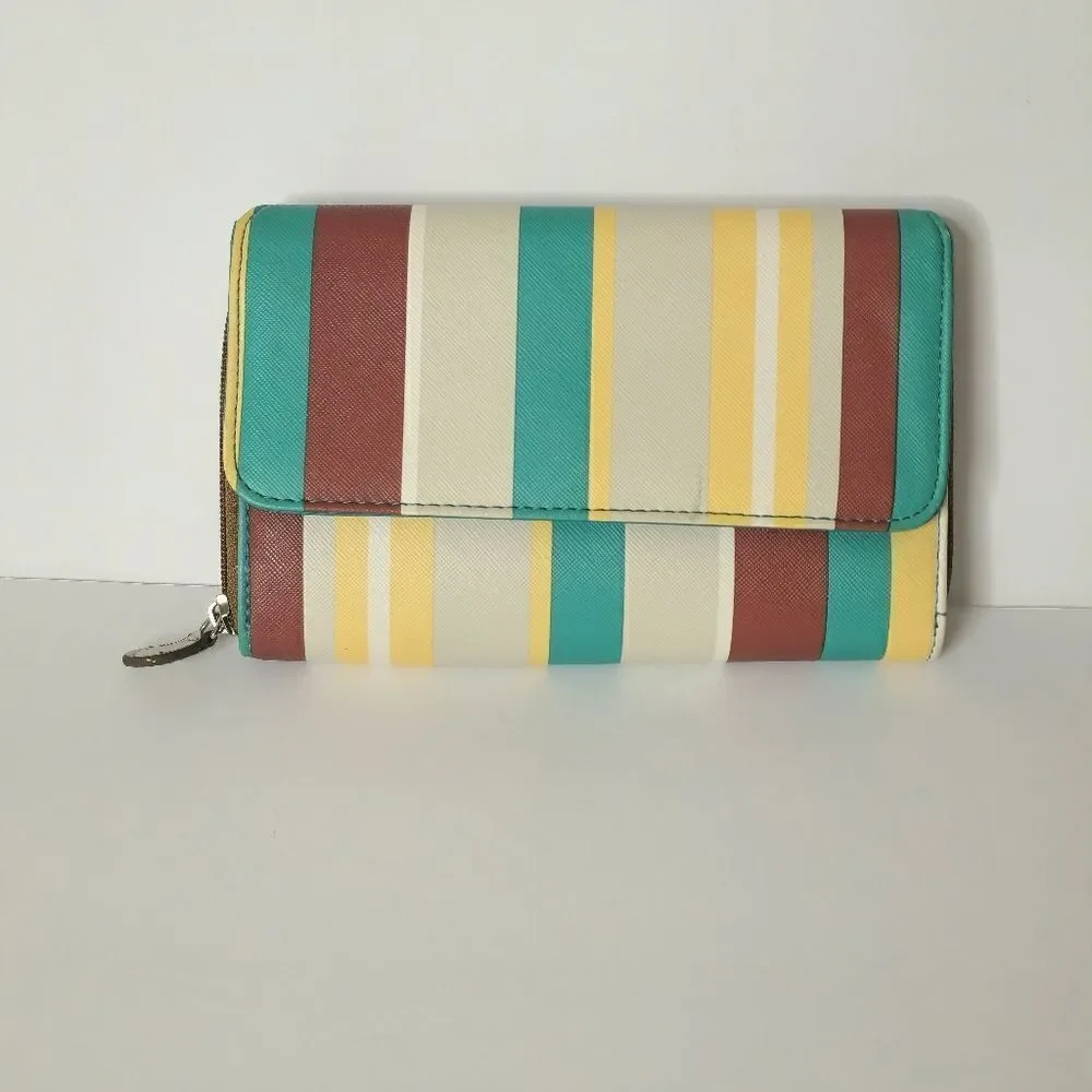 5/$25 Medium striped vegan leather wallet